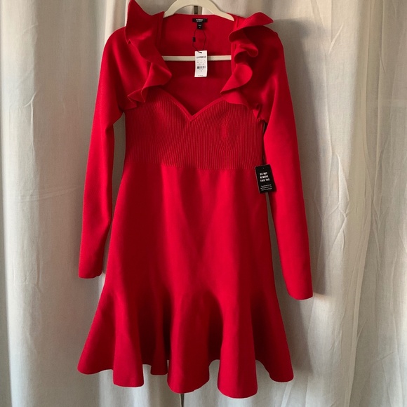 EXPRESS red sweater dress - Picture 2 of 4